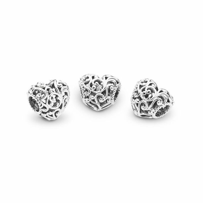 Pandora Regal Heart Charm Outlet NZ, Sterling Silver (725081-LMD)